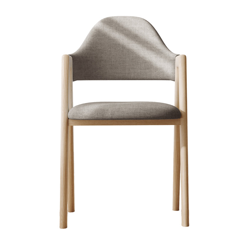 Sillas de comedor modernas Sillón tapizado con respaldo abierto con patas de metal