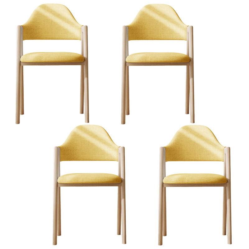Sillas de comedor modernas Sillón tapizado con respaldo abierto con patas de metal