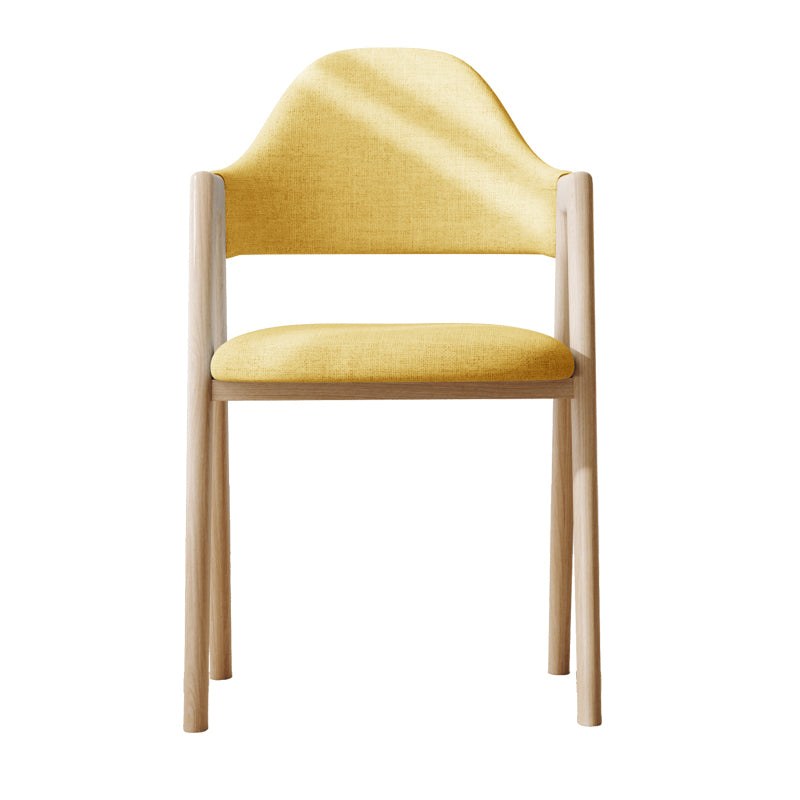 Sillas de comedor modernas Sillón tapizado con respaldo abierto con patas de metal