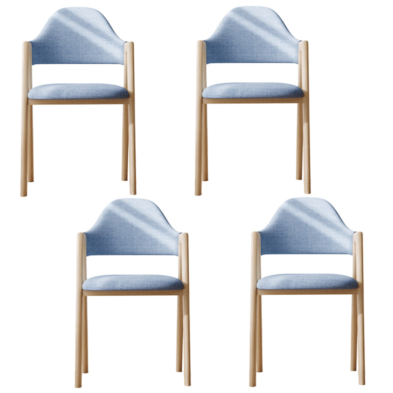 Sillas de comedor modernas Sillón tapizado con respaldo abierto con patas de metal