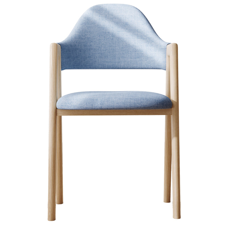 Sillas de comedor modernas Sillón tapizado con respaldo abierto con patas de metal