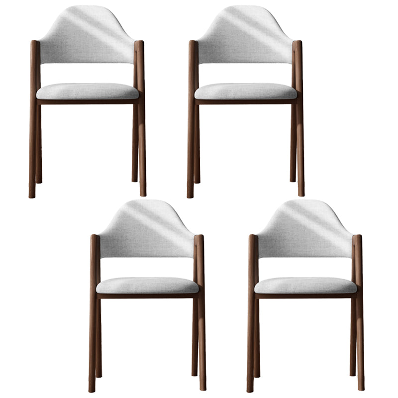 Sillas de comedor modernas Sillón tapizado con respaldo abierto con patas de metal