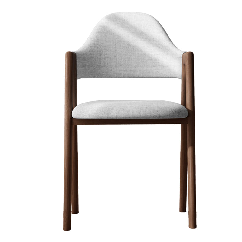 Sillas de comedor modernas Sillón tapizado con respaldo abierto con patas de metal
