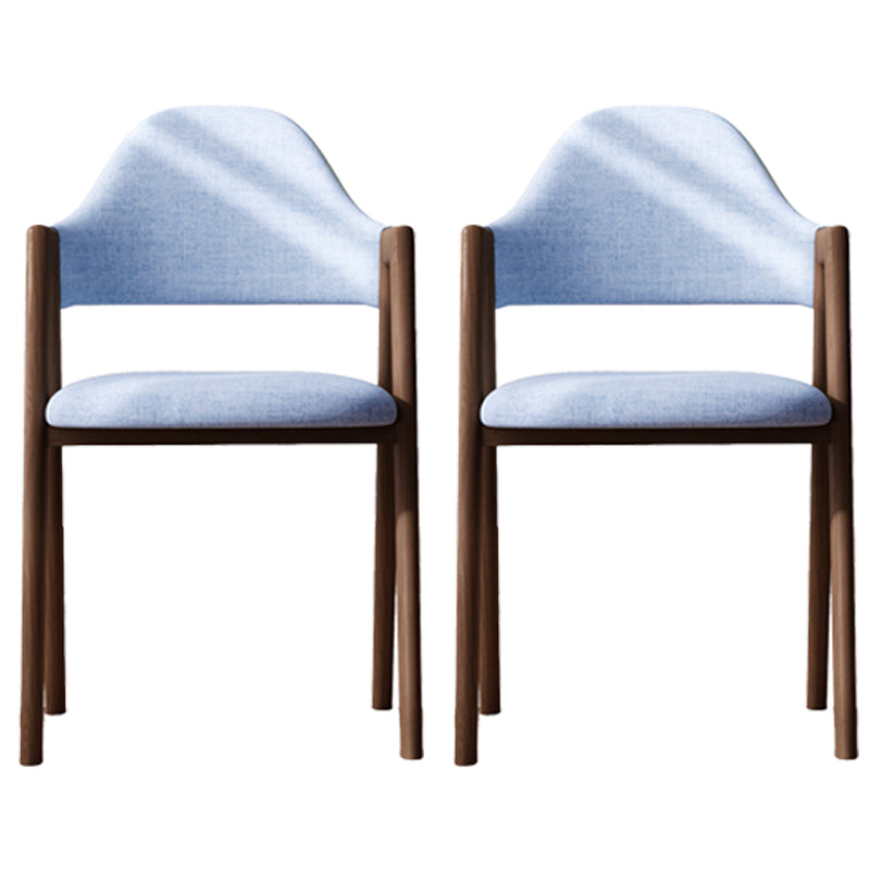 Sillas de comedor modernas Sillón tapizado con respaldo abierto con patas de metal