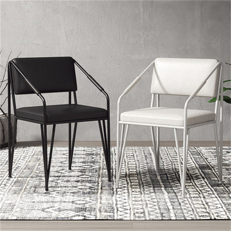 Chaises en métal de style scandinave Chaise d'appoint de cuisine à dossier ouvert (Ensemble de 2)