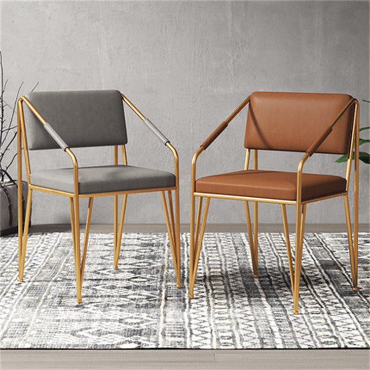 Chaises en métal de style scandinave Chaise d'appoint de cuisine à dossier ouvert (Ensemble de 2)