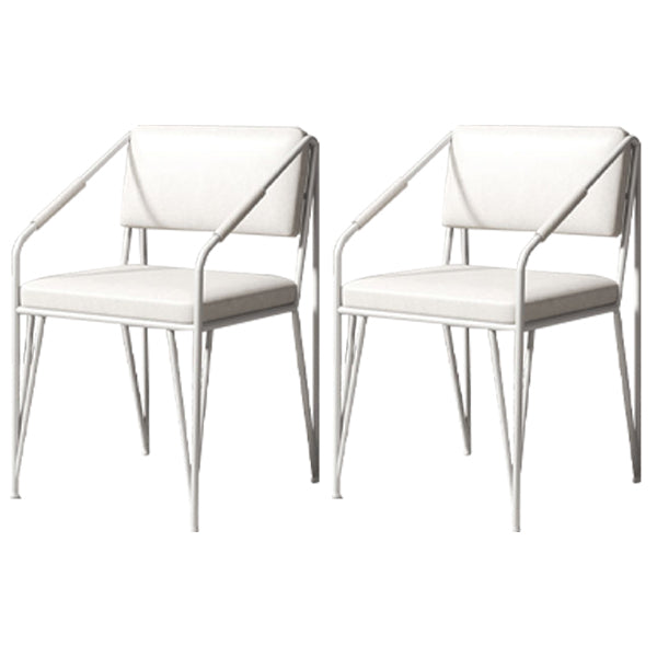 Chaises en métal de style scandinave Chaise d'appoint de cuisine à dossier ouvert (Ensemble de 2)