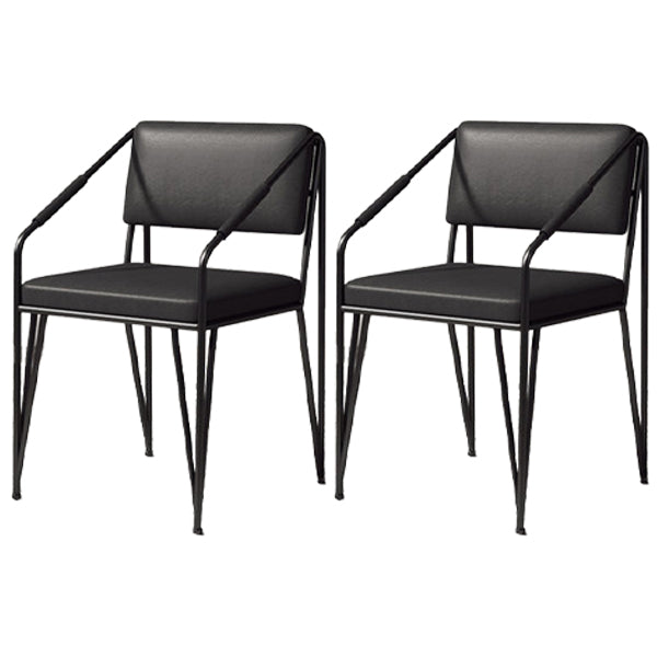 Chaises en métal de style scandinave Chaise d'appoint de cuisine à dossier ouvert (Ensemble de 2)