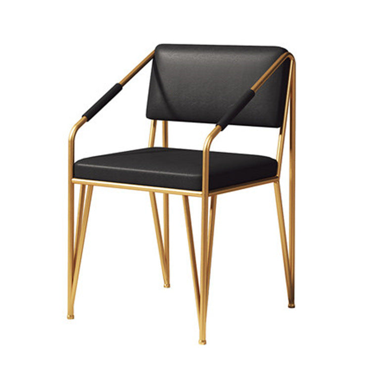 Chaises en métal de style scandinave Chaise d'appoint de cuisine à dossier ouvert (Ensemble de 2)