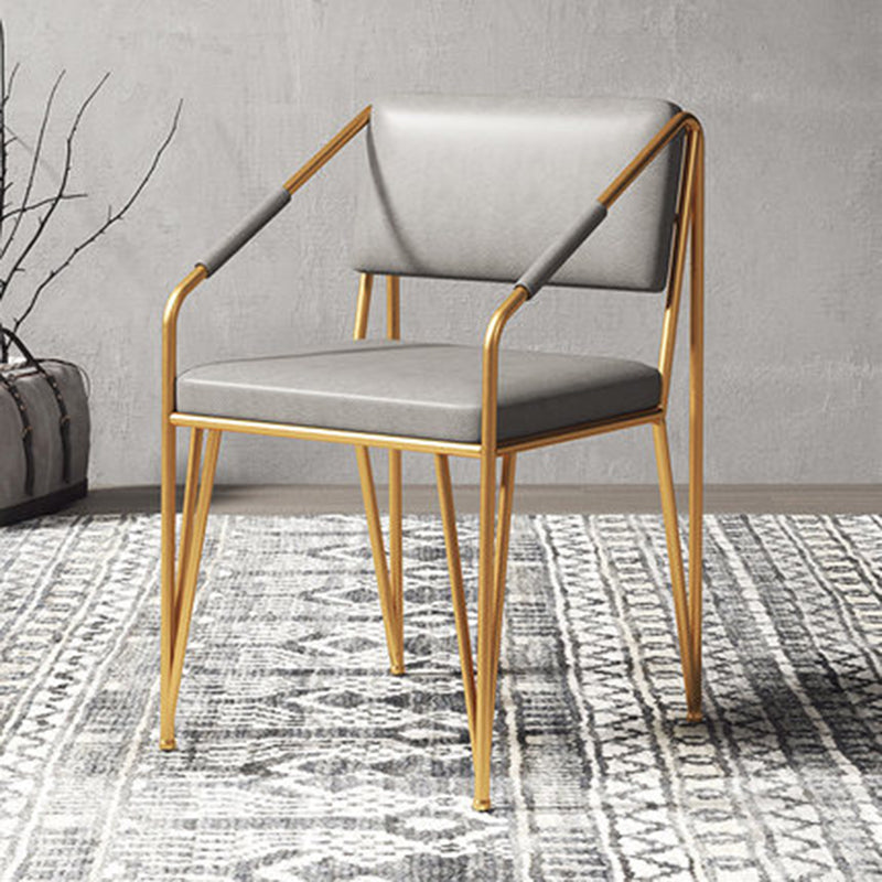 Chaises en métal de style scandinave Chaise d'appoint de cuisine à dossier ouvert (Ensemble de 2)