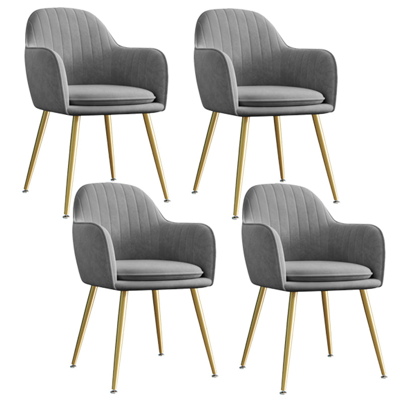 Sillón tapizado de terciopelo para comedor, sillón con respaldo sólido y patas de metal