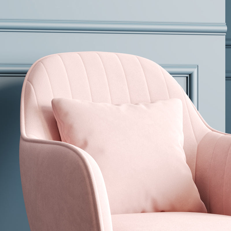 Sillón tapizado de terciopelo para comedor, sillón con respaldo sólido y patas de metal