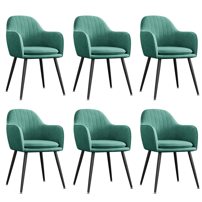 Sillón tapizado de terciopelo para comedor, sillón con respaldo sólido y patas de metal
