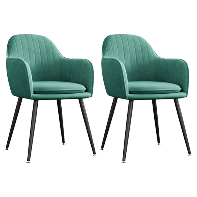 Sillón tapizado de terciopelo para comedor, sillón con respaldo sólido y patas de metal