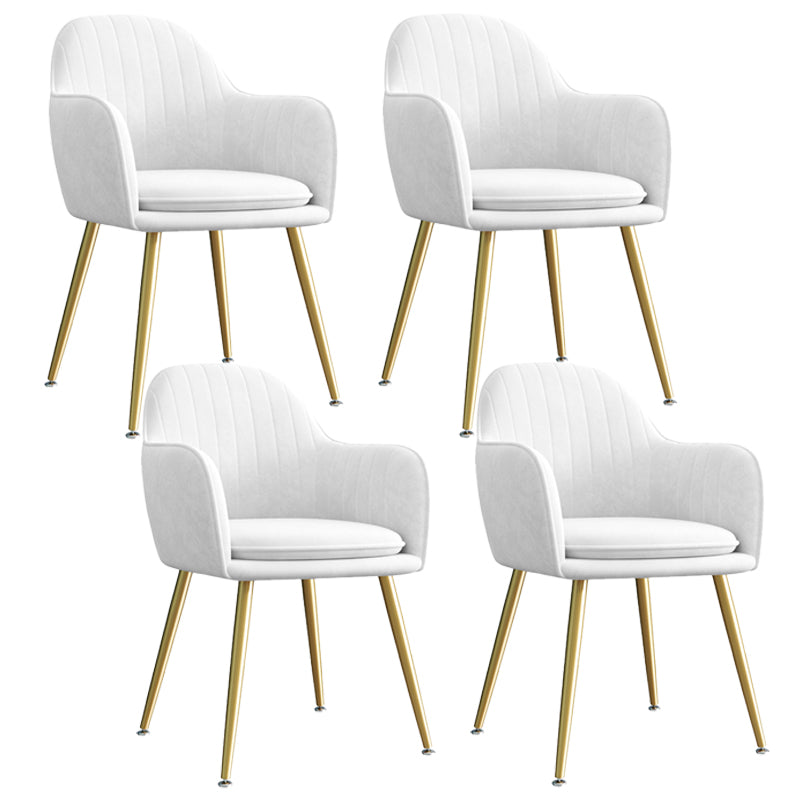 Sillón tapizado de terciopelo para comedor, sillón con respaldo sólido y patas de metal