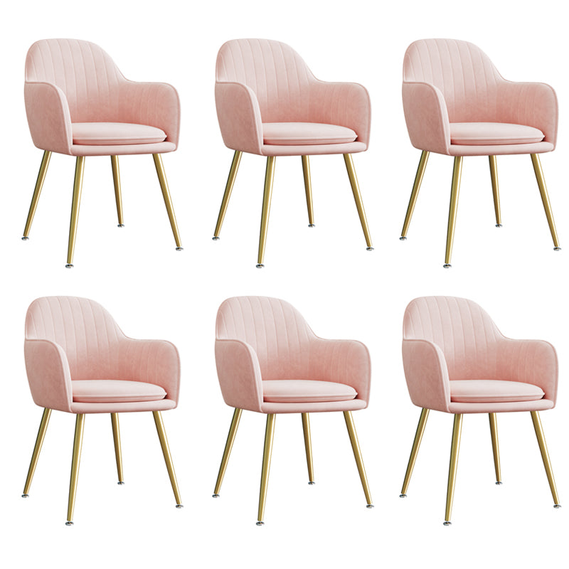 Sillón tapizado de terciopelo para comedor, sillón con respaldo sólido y patas de metal