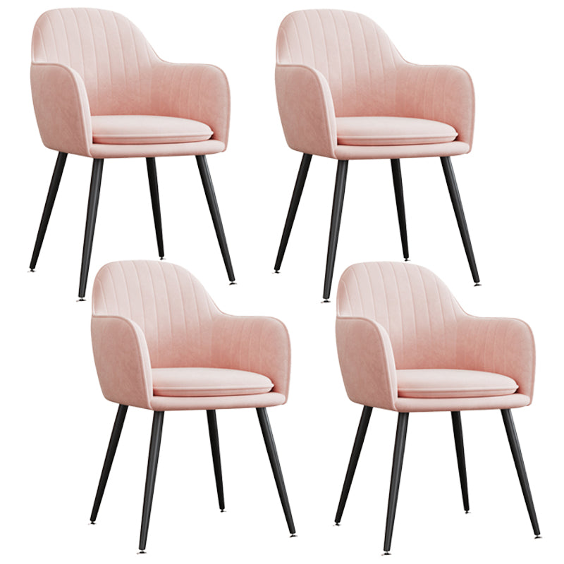 Sillón tapizado de terciopelo para comedor, sillón con respaldo sólido y patas de metal