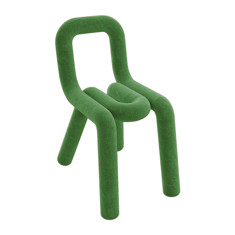 Ensemble de chaises latérales à dossier ouvert de salle à manger de chaises de velours de style contemporain