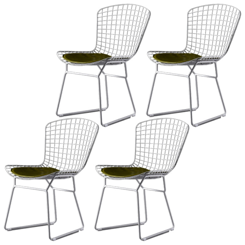 Scandinavian Metal Bedroom Side Chair Cross Back Matte Finish Dining Chair