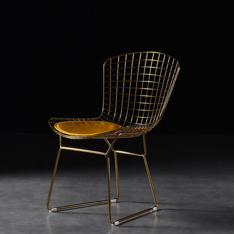 Scandinavian Metal Bedroom Side Chair Cross Back Matte Finish Dining Chair