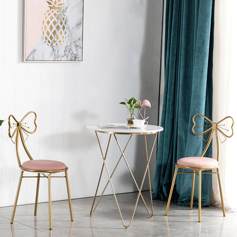 Chaise de salle à manger rembourrée de style scandinave, chaise simple sans accoudoirs à dossier ouvert