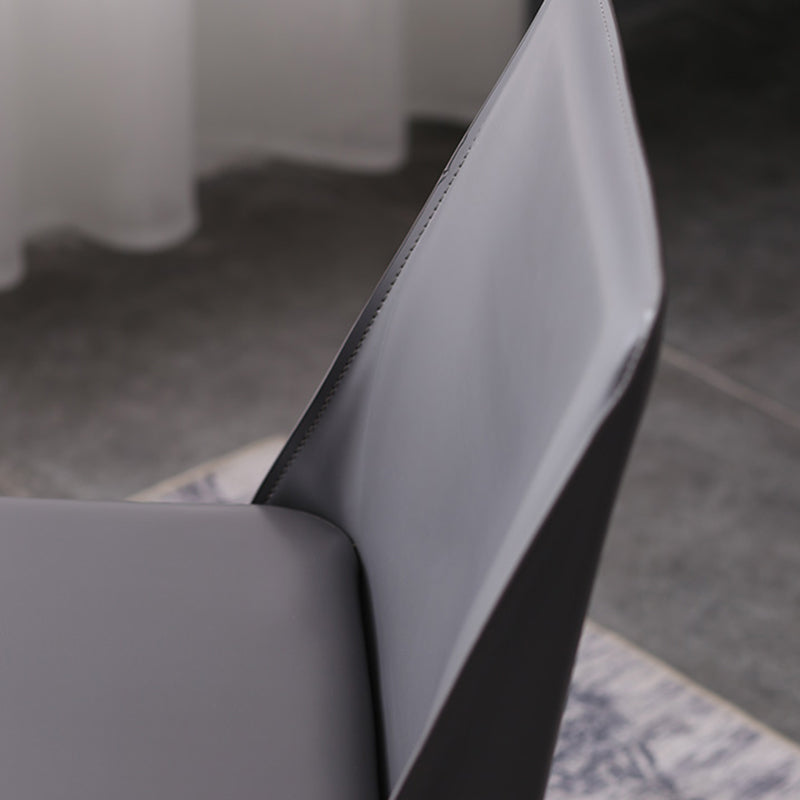 Designer Style Saddle Leather Home Side Chair Parsons Matte Finish Dining Chair(Set of 2)