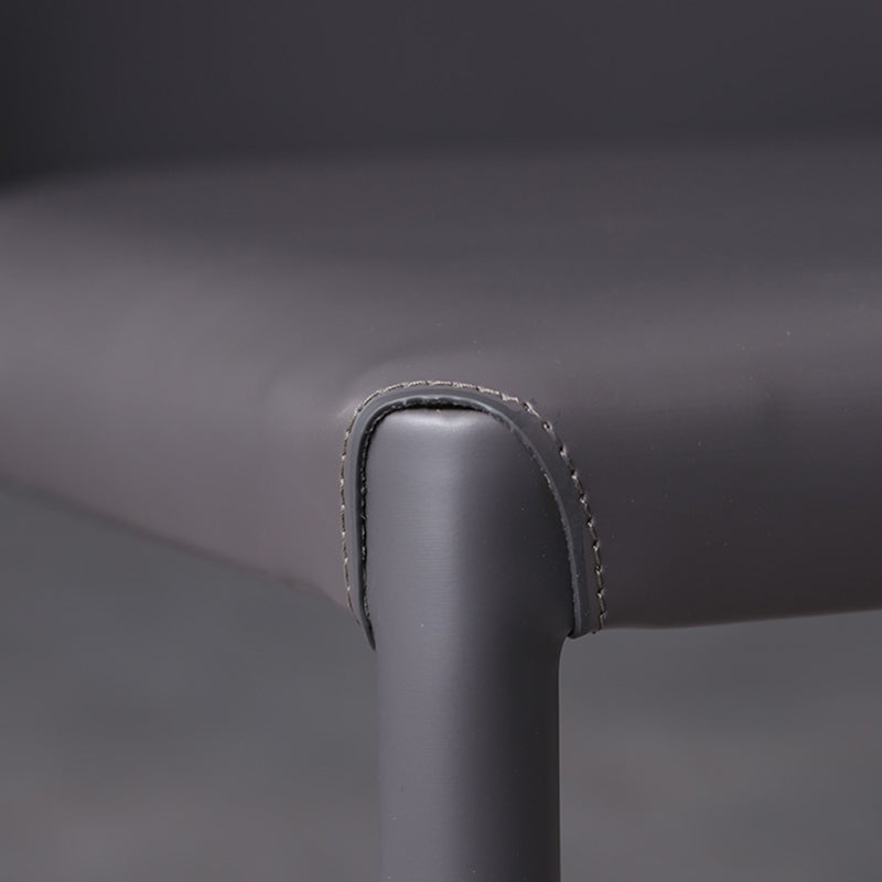 Designer Style Saddle Leather Home Side Chair Parsons Matte Finish Dining Chair(Set of 2)