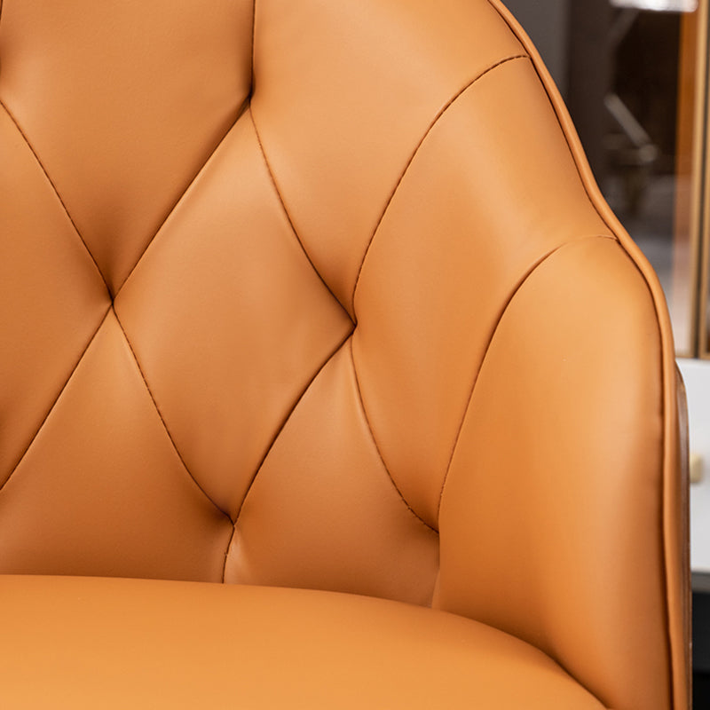 Silla de comedor de cuero de microfibra estilo Glam, silla con brazo trasero sólido