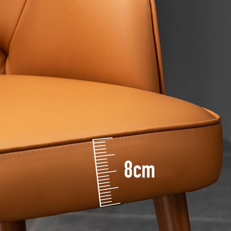 Silla de comedor de cuero de microfibra estilo Glam, silla con brazo trasero sólido
