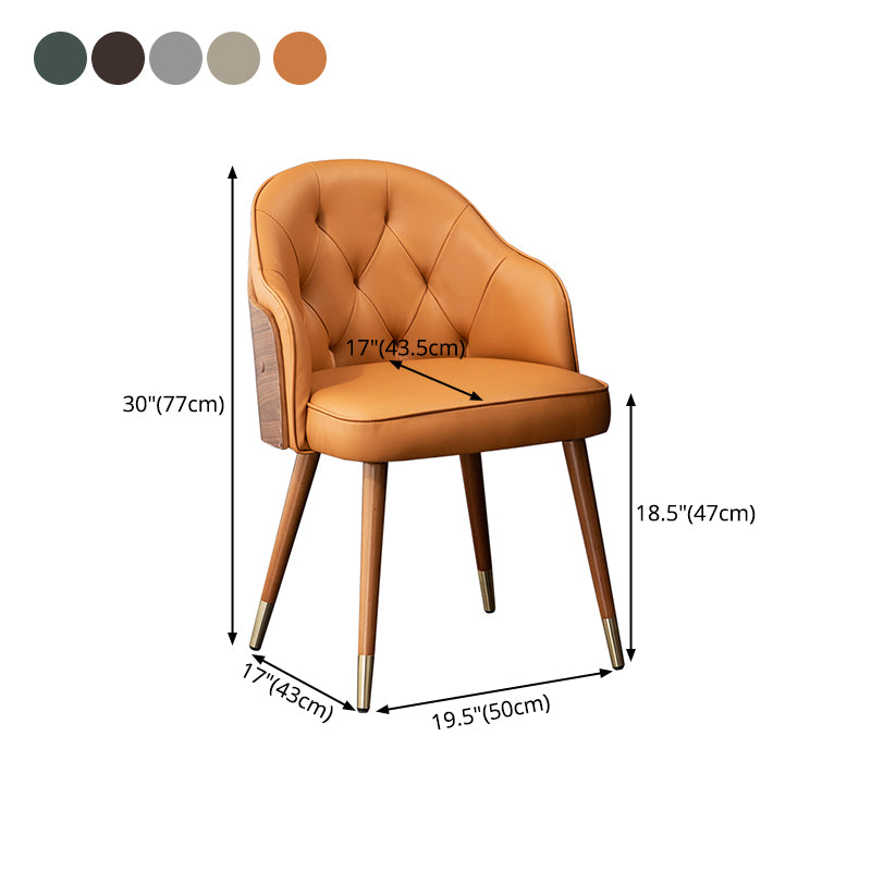 Silla de comedor de cuero de microfibra estilo Glam, silla con brazo trasero sólido