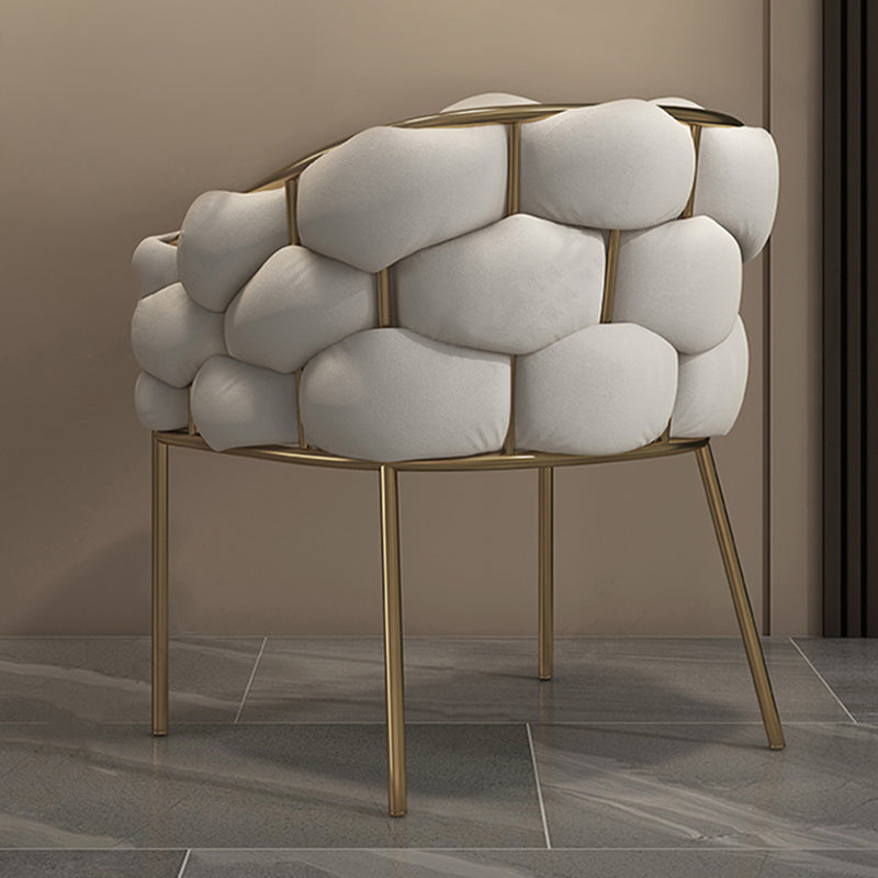 Chaise de salle à manger rembourrée de style scandinave, chaise simple sans accoudoirs à dossier solide