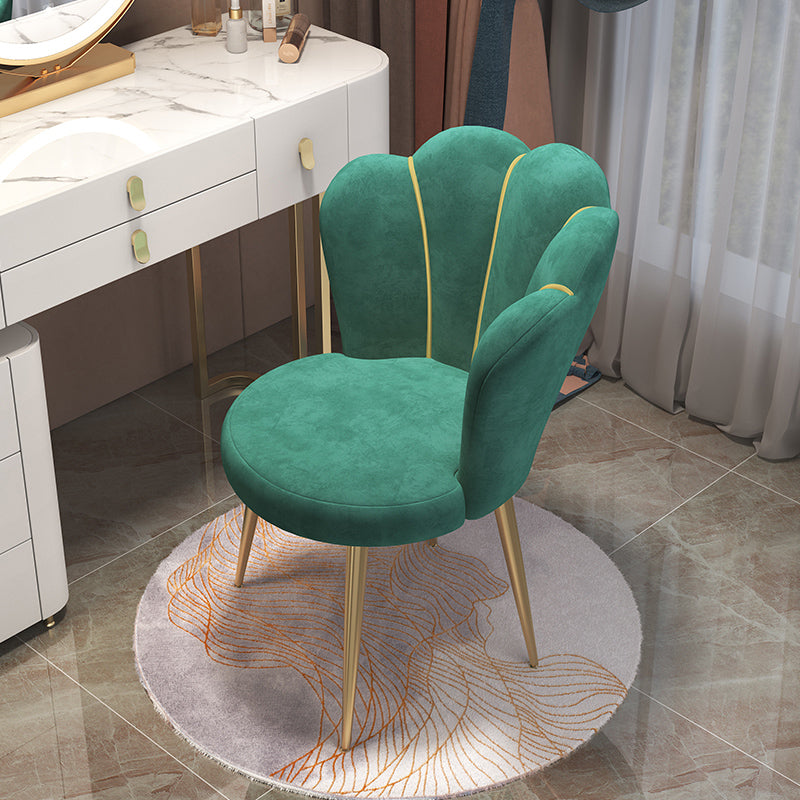 Silla de comedor tapizada estilo Glam, silla de comedor individual con respaldo sólido