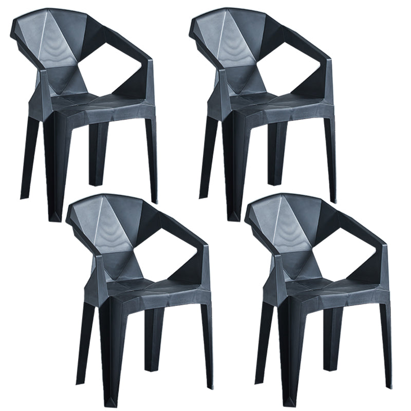 Silla lateral apilable con respaldo de listones de estilo moderno, sillas de comedor de plástico para uso doméstico
