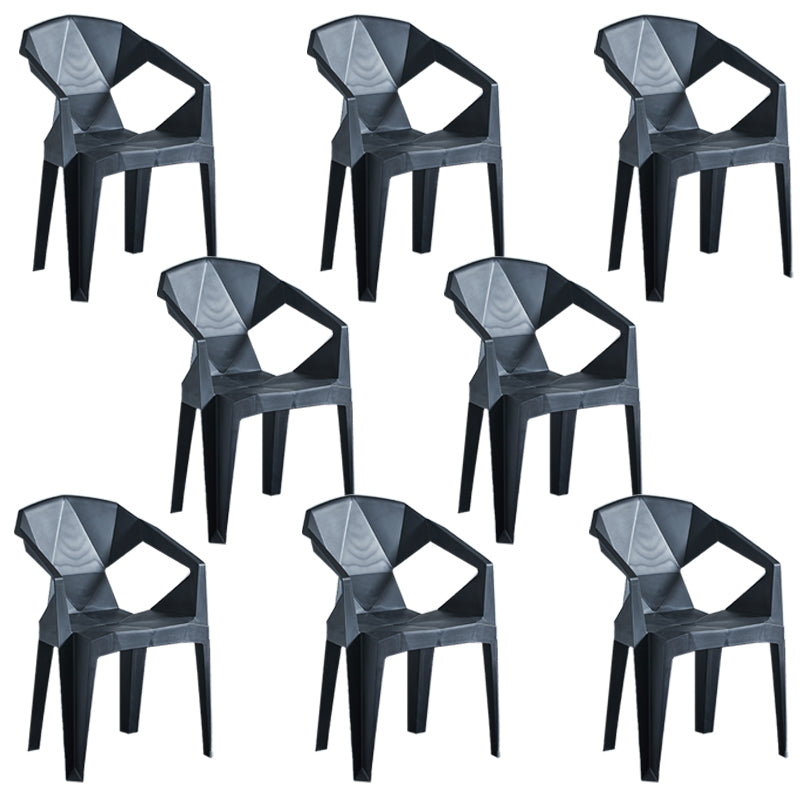 Silla lateral apilable con respaldo de listones de estilo moderno, sillas de comedor de plástico para uso doméstico