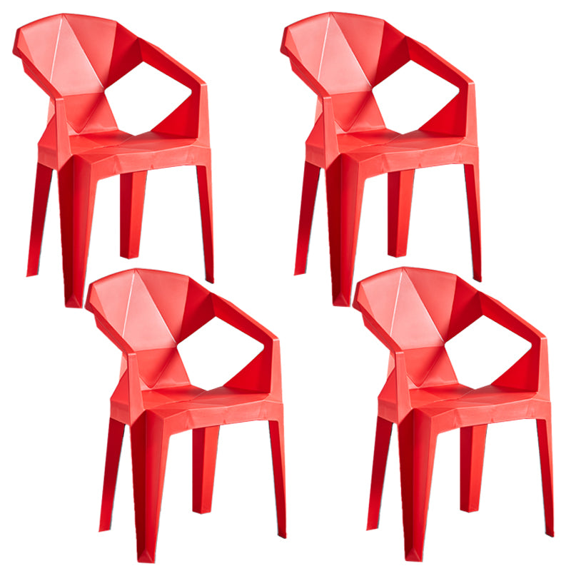 Silla lateral apilable con respaldo de listones de estilo moderno, sillas de comedor de plástico para uso doméstico