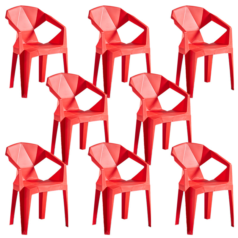 Silla lateral apilable con respaldo de listones de estilo moderno, sillas de comedor de plástico para uso doméstico