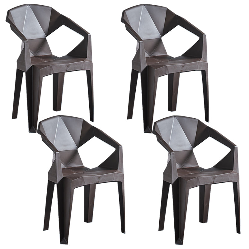 Silla lateral apilable con respaldo de listones de estilo moderno, sillas de comedor de plástico para uso doméstico