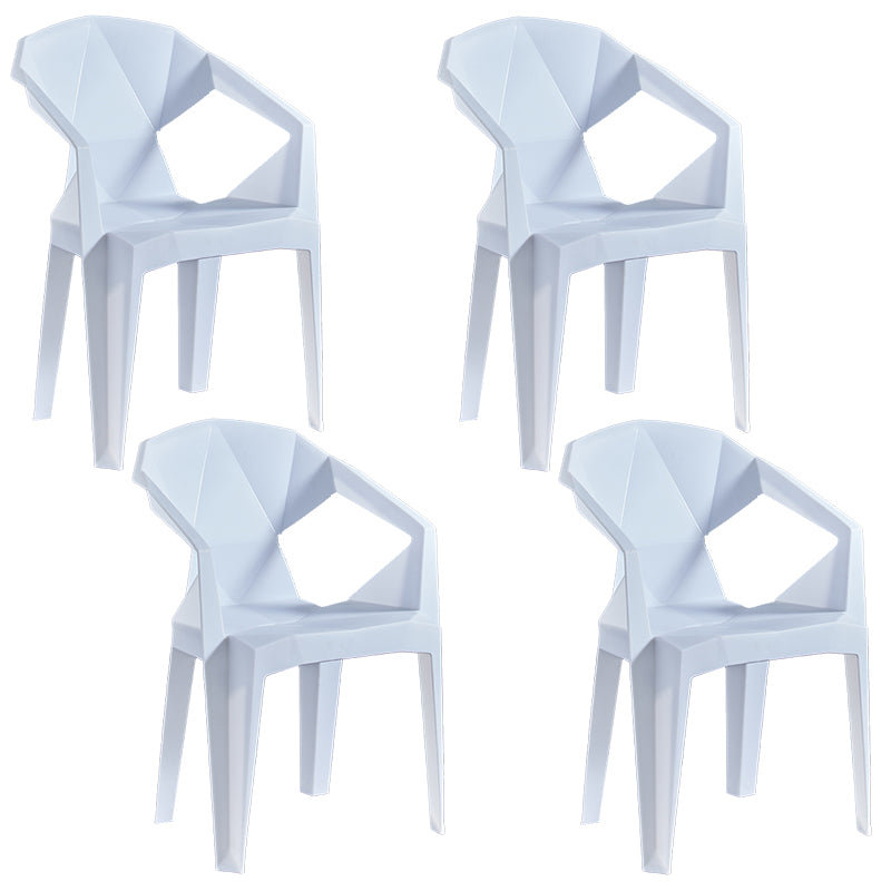 Silla lateral apilable con respaldo de listones de estilo moderno, sillas de comedor de plástico para uso doméstico