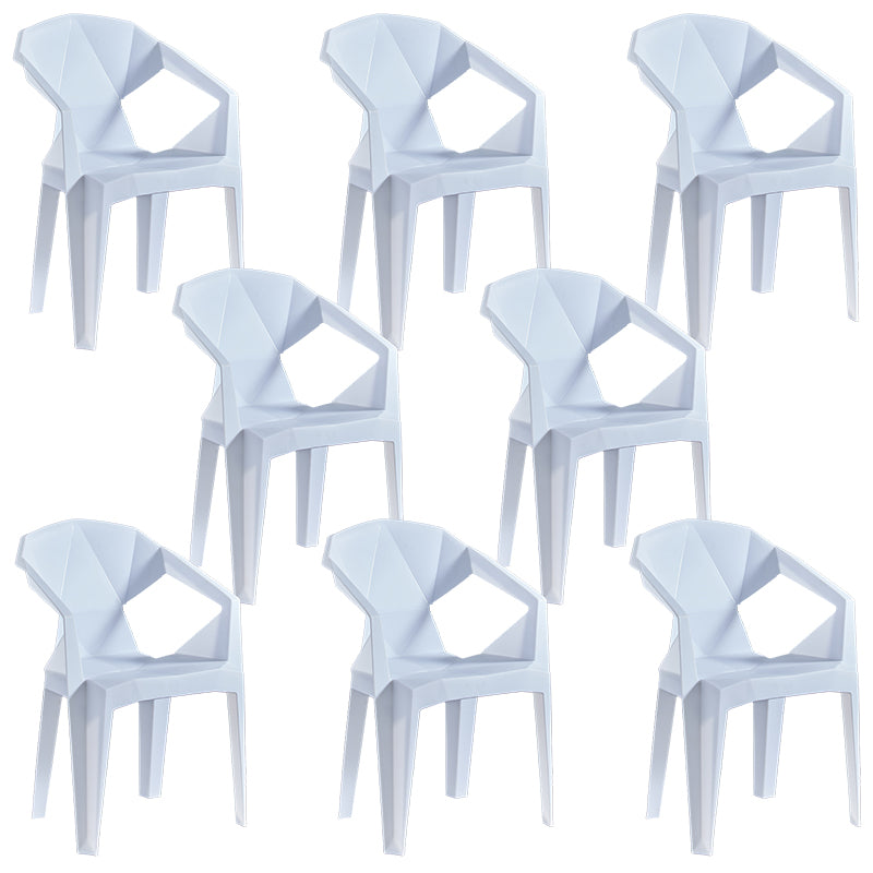 Silla lateral apilable con respaldo de listones de estilo moderno, sillas de comedor de plástico para uso doméstico