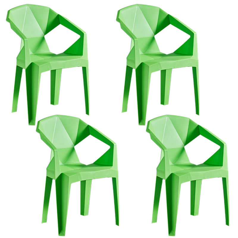 Silla lateral apilable con respaldo de listones de estilo moderno, sillas de comedor de plástico para uso doméstico