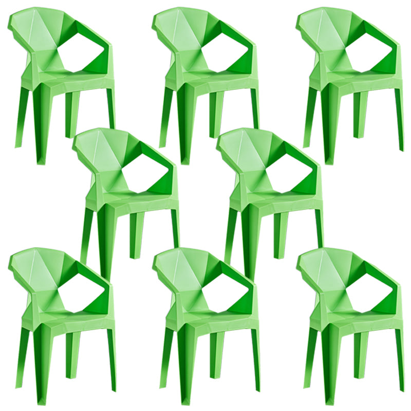 Silla lateral apilable con respaldo de listones de estilo moderno, sillas de comedor de plástico para uso doméstico