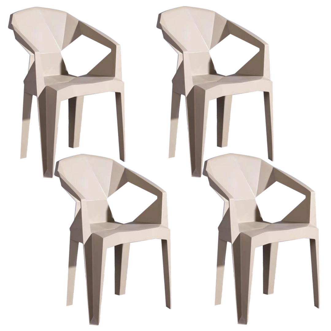 Silla lateral apilable con respaldo de listones de estilo moderno, sillas de comedor de plástico para uso doméstico