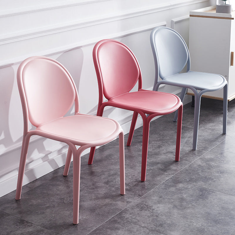 Silla sin brazos de plástico de estilo escandinavo, respaldo sólido, sillas laterales