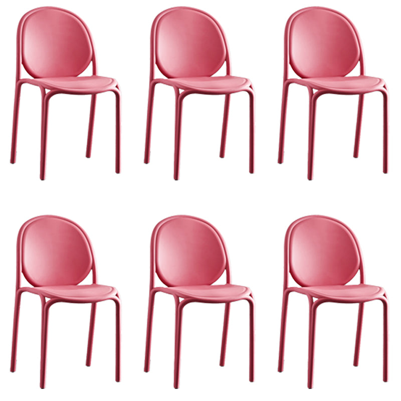Silla sin brazos de plástico de estilo escandinavo, respaldo sólido, sillas laterales