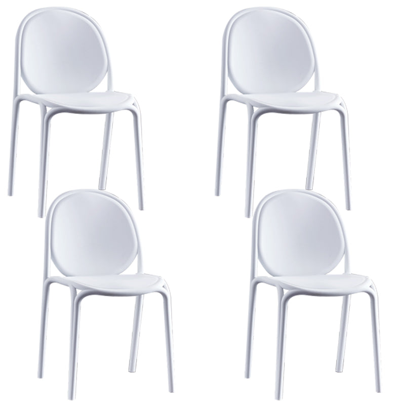 Silla sin brazos de plástico de estilo escandinavo, respaldo sólido, sillas laterales