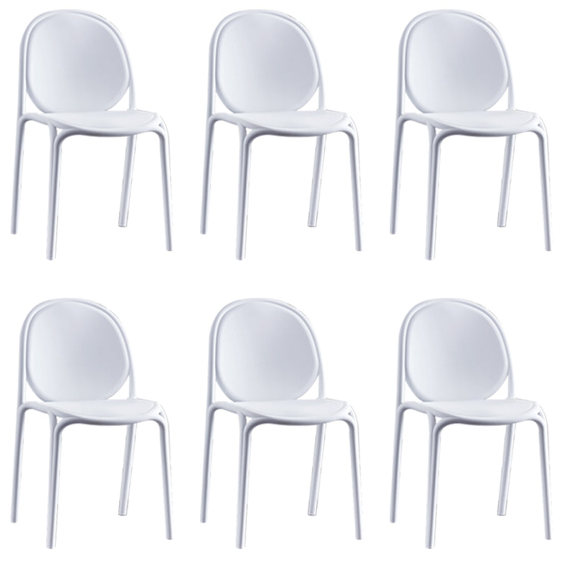Silla sin brazos de plástico de estilo escandinavo, respaldo sólido, sillas laterales