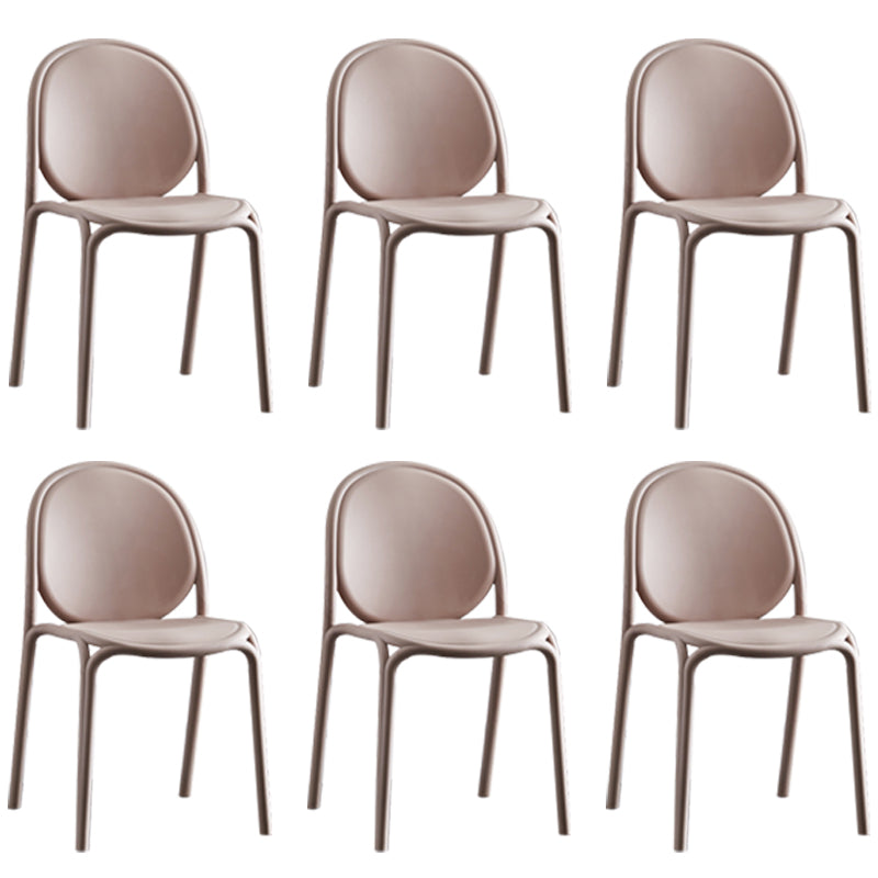 Silla sin brazos de plástico de estilo escandinavo, respaldo sólido, sillas laterales