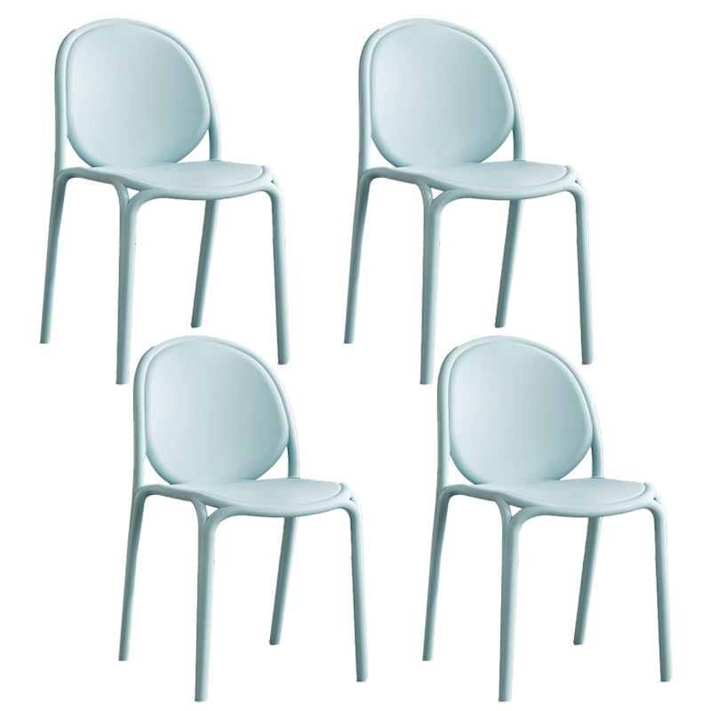 Silla sin brazos de plástico de estilo escandinavo, respaldo sólido, sillas laterales