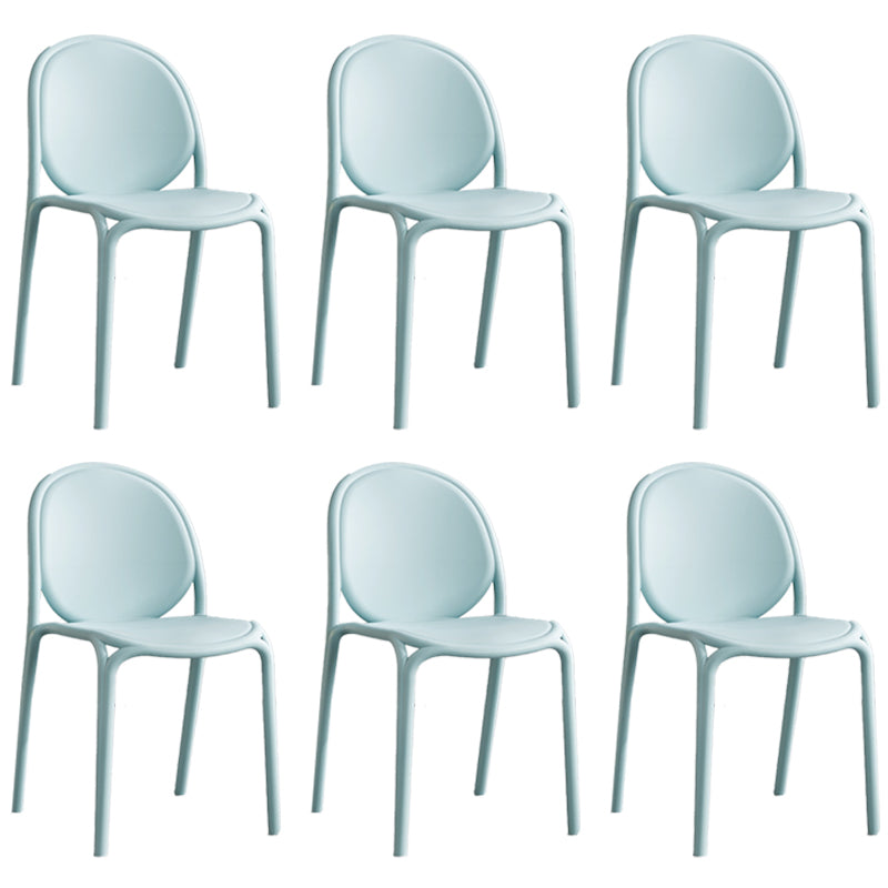 Silla sin brazos de plástico de estilo escandinavo, respaldo sólido, sillas laterales