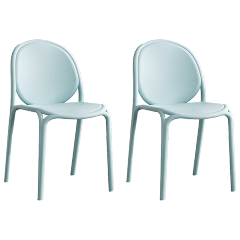 Silla sin brazos de plástico de estilo escandinavo, respaldo sólido, sillas laterales